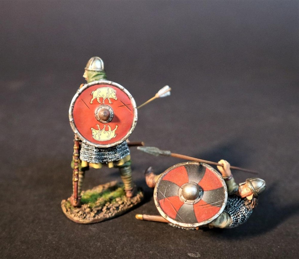 SX-63A 2 Wounded Saxons Age of Arthur John Jenkins Miniature Figures  