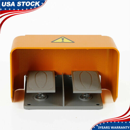 Industrial Double Pedal Foot Switch Heavy Duty Foot Pedal Electric NO/NC Aluminu
