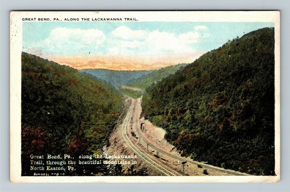Great Bend PA-Pennsylvania, Along Lackawanna Trail Vintage Souvenir Postcard