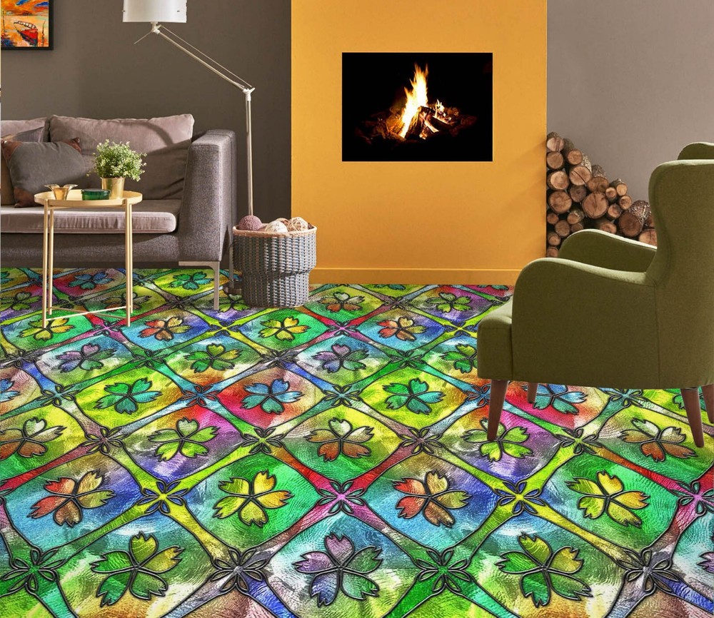 3D Plum Flower SKE1585 Epoxy Floor Wallpaper Print Decal Home Decor