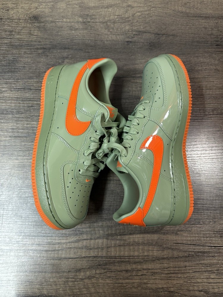 Nike Air Force 1 '07 Premium Low Green Safety Orange HJ9118-386 Men’s Size 9.5