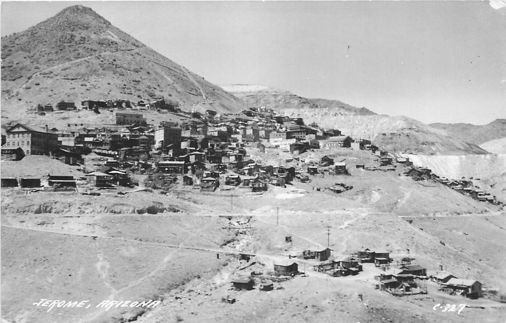 1930s  Jerome Arizona Aerial View Cook C-327 RPPC Postcard 26-4934