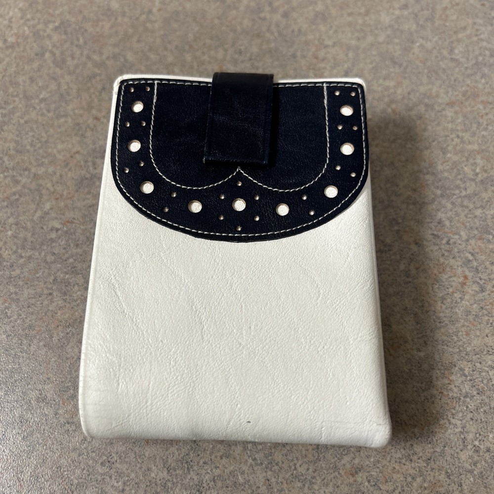 Vintage Buxton Convertible Bifold Women's Wallet White/Black Classic Leather NEW
