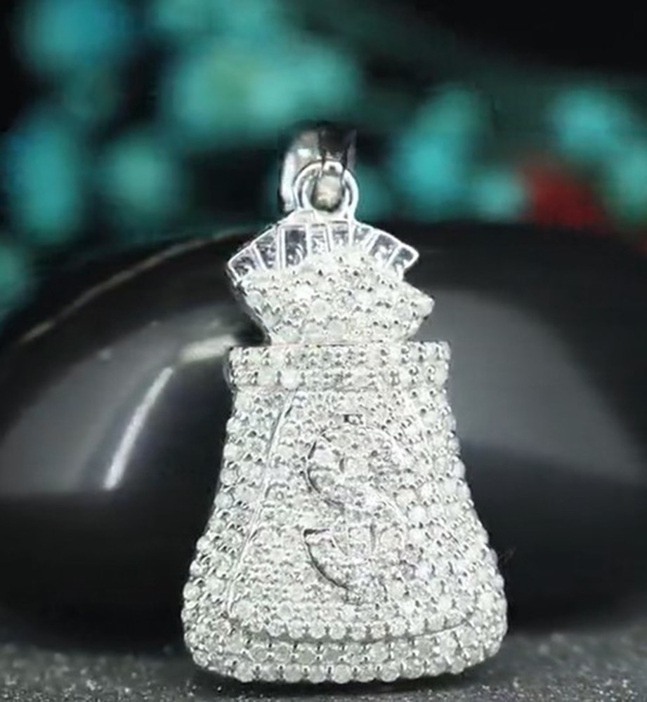 Customizable 1.5-3.5 Inch VVS1 D-Color Moissanite Money Bag Hip Hop Pendant