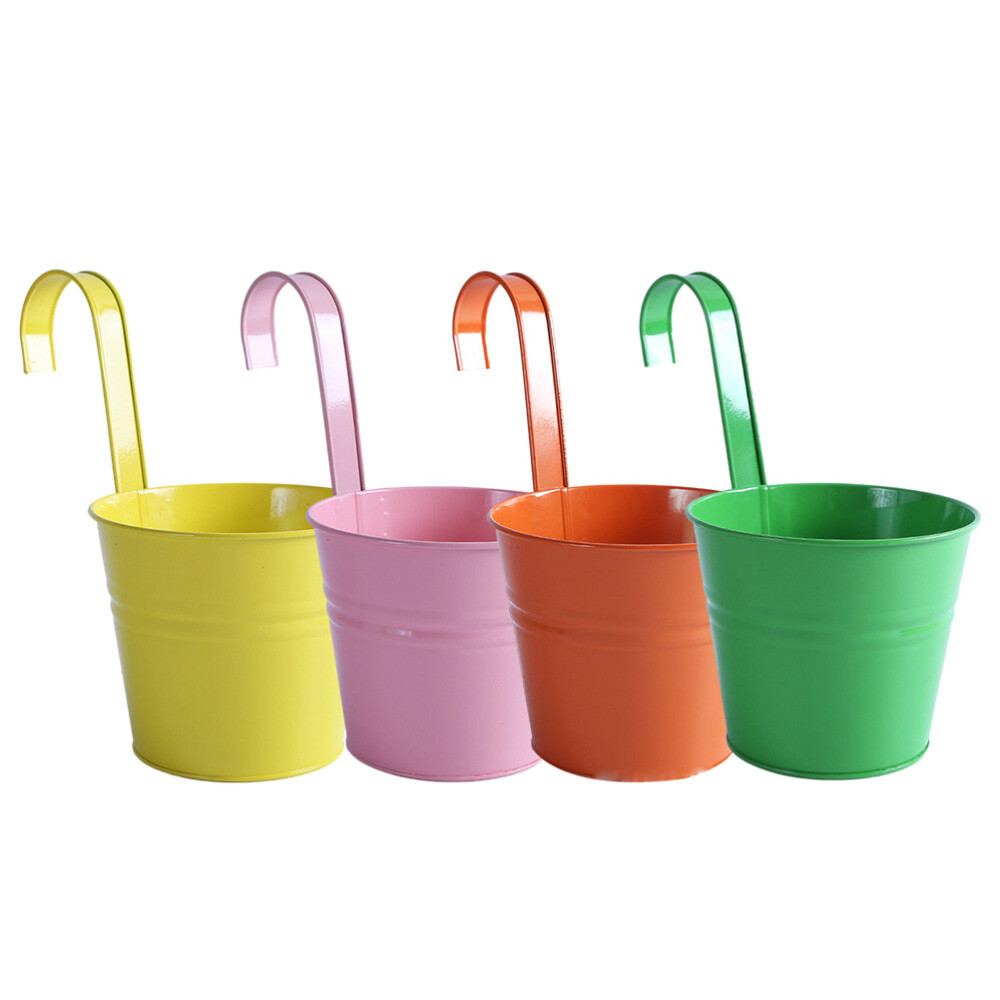 4 Pcs Terrarium Hanging Basket Hook Flower Pot Decorative Plant Bucket