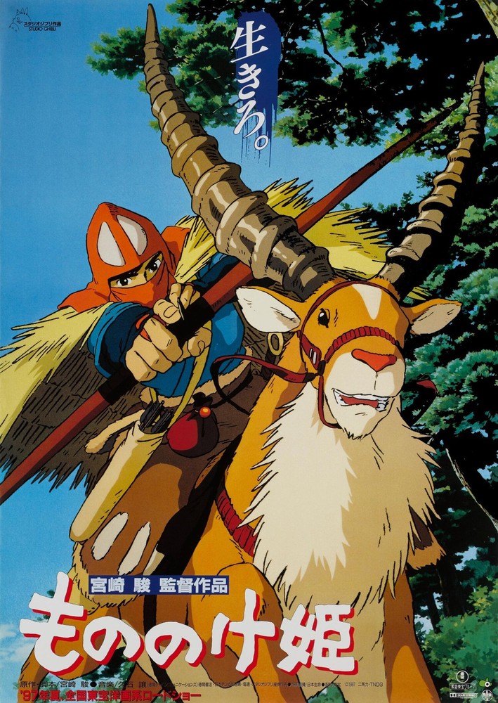 Princess Mononoke 1997 Movie Poster | Studio Ghibli High Quality Wall Art