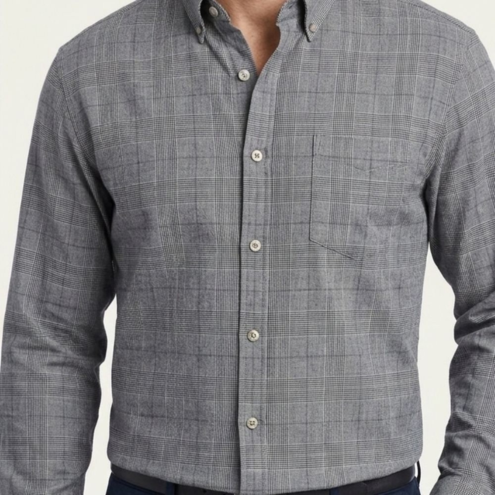 Van Heusen Men's Gray Plaid Button-Down Shirt