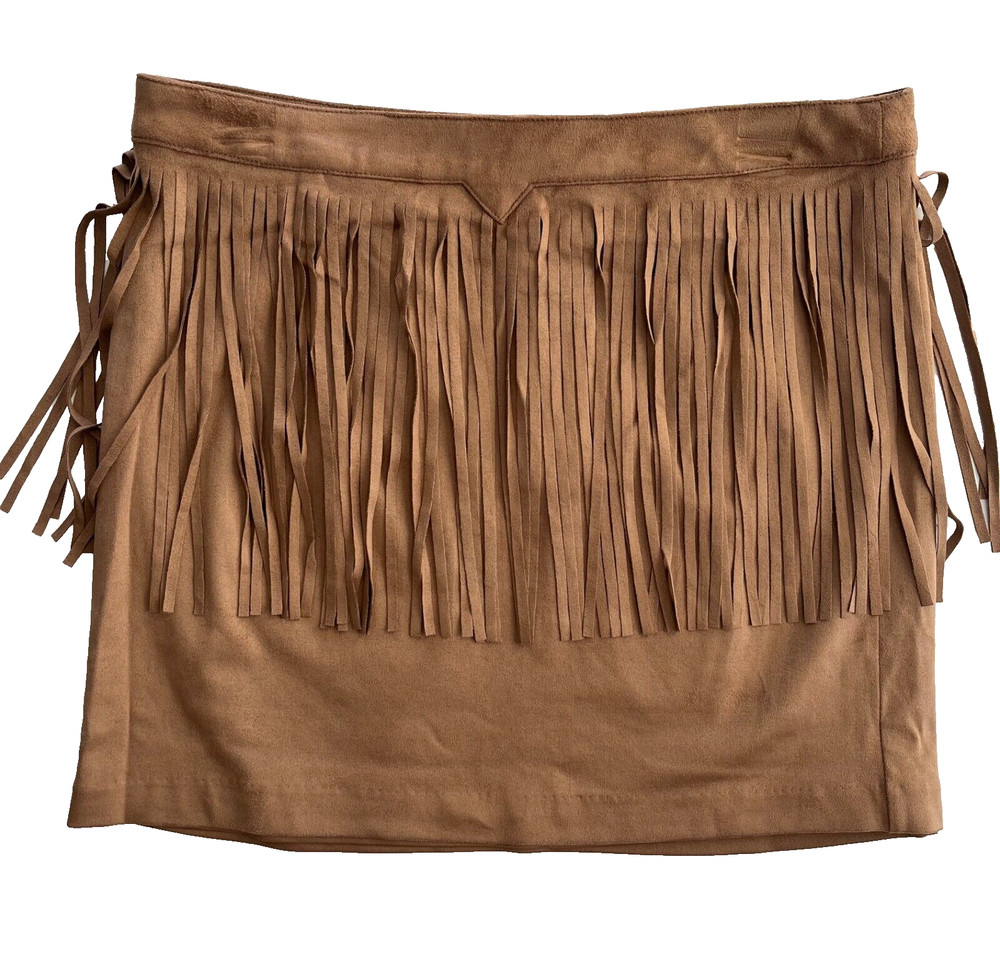 NWT Chelsea & Theodore Fringe Mini Skirt Size 6