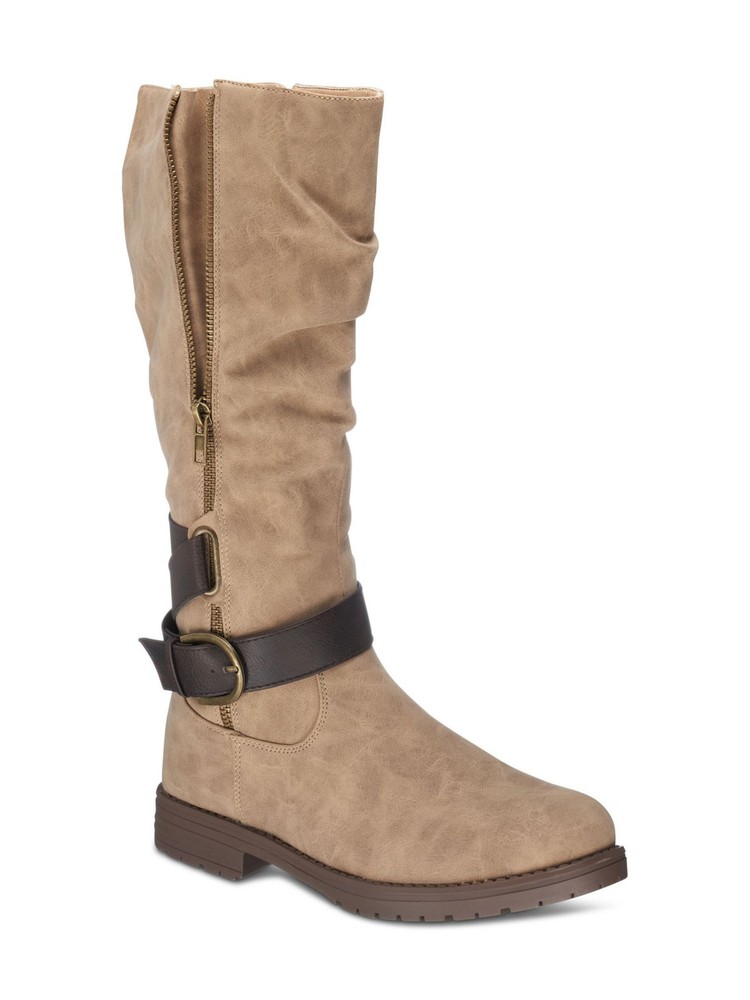 G.C. ZAPATOS Mujer Taupe Beige Dagny Punta Redonda Cremallera Bota de Montar 6