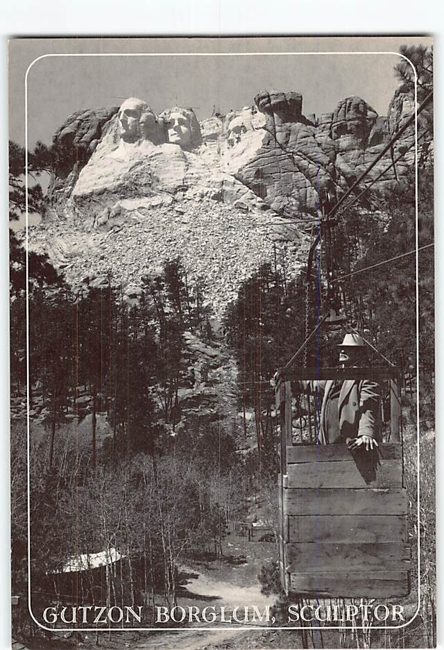 Postcard Gutzon Borglum Sculptor Mount Rushmore National Memorial SD USA
