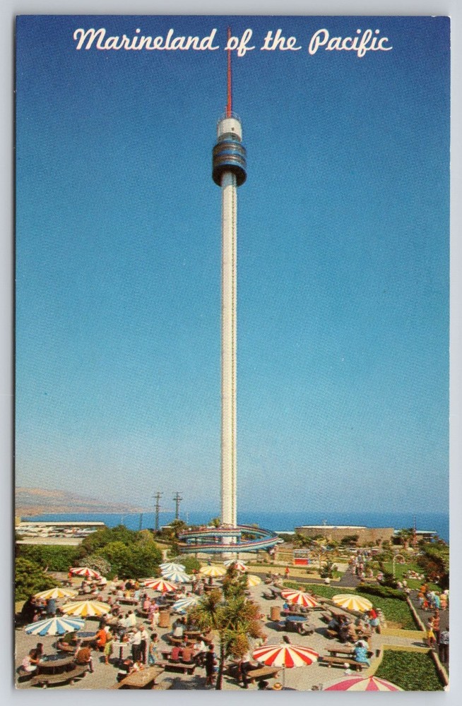Marineland of the Pacific Sky Tower CA Vintage Postcard Geo. E. Watson Photo