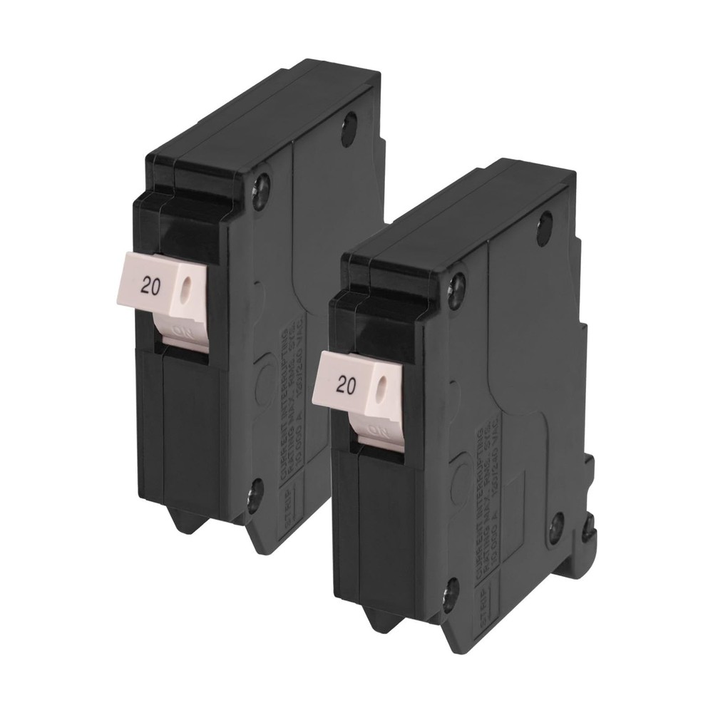 20 Amp 1Pole Circuit Breaker, Type 3/4Inch PlugOn Molded Case Circuit Breaker...