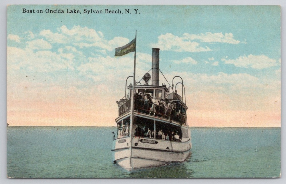Vintage Sagamore Steamboat Oneida Lake Sylvan Beach NY Postcard