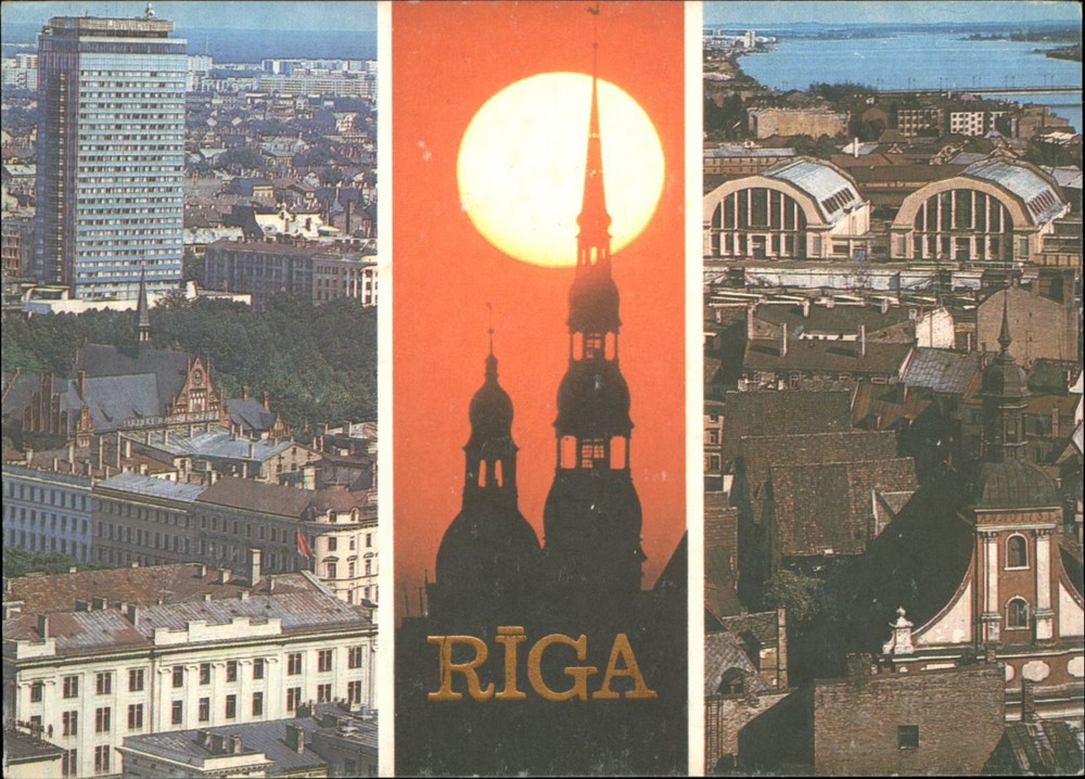 Riga Latvia vintage multi-view postcard x703