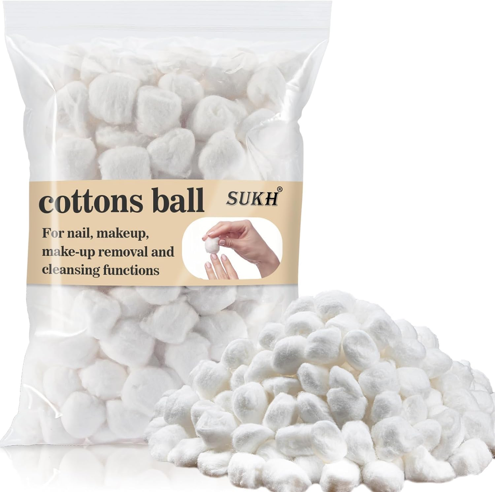 Sukh 250-Count Absorbent Cotton Balls for Face Bulk Small White PU