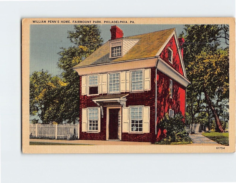 Postcard William Penn's Home Fairmount Park Philadelphia Pennsylvania USA