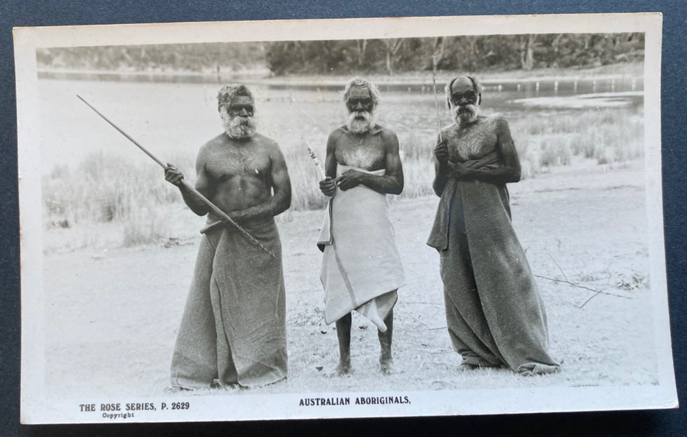 1920s ORIGINAL PHOTOGRAPH POSTCARD ROSE SERIES AUSTRALIAN ABORIGINALS FREE POST