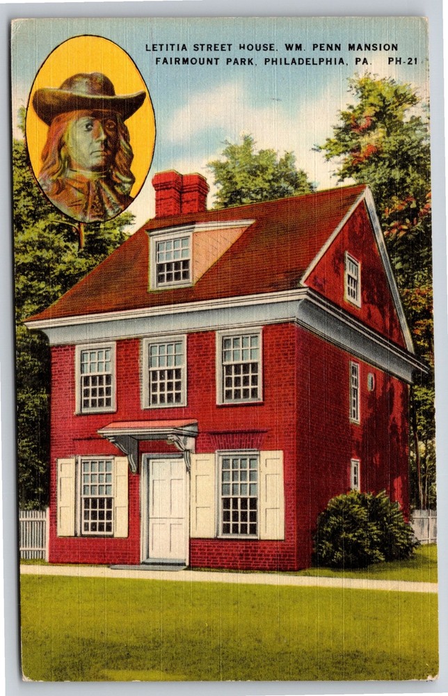 Philadelphia Pennsylvania~Letitia Street House @ Fairmount Park~Vintage Linen PC