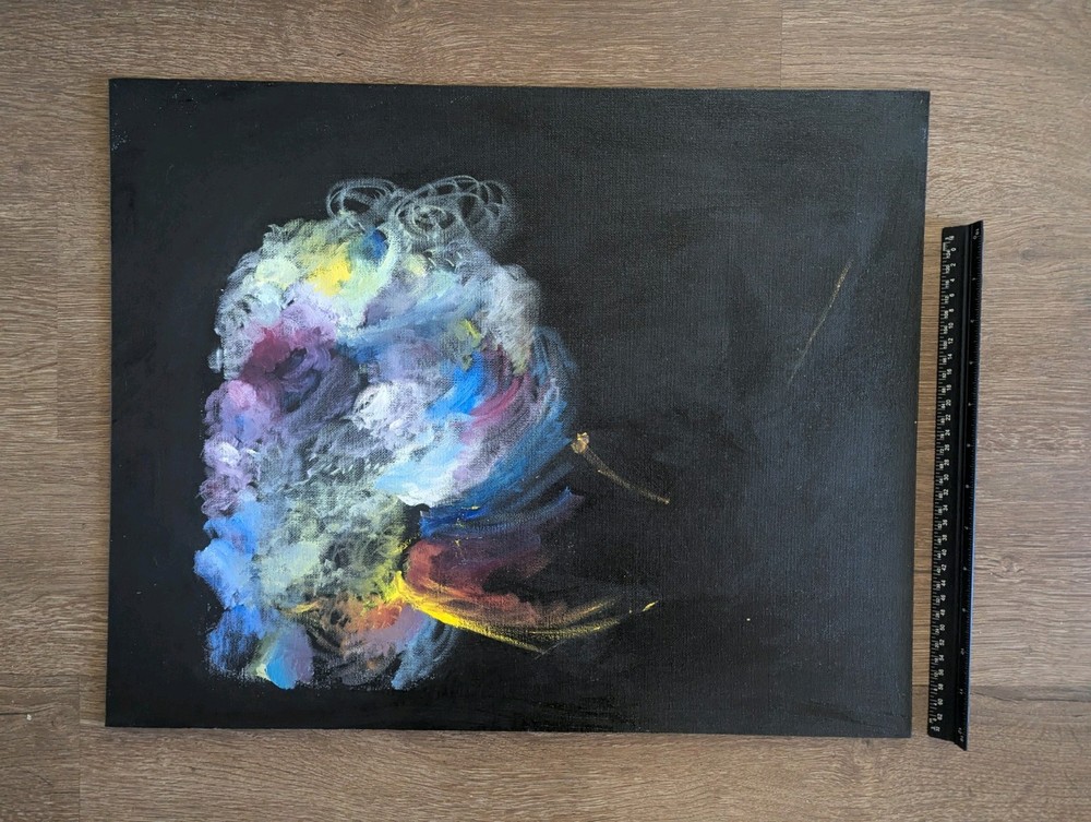 Original Abstract Acrylic Painting on Canvas  in Unframed Handmade Art