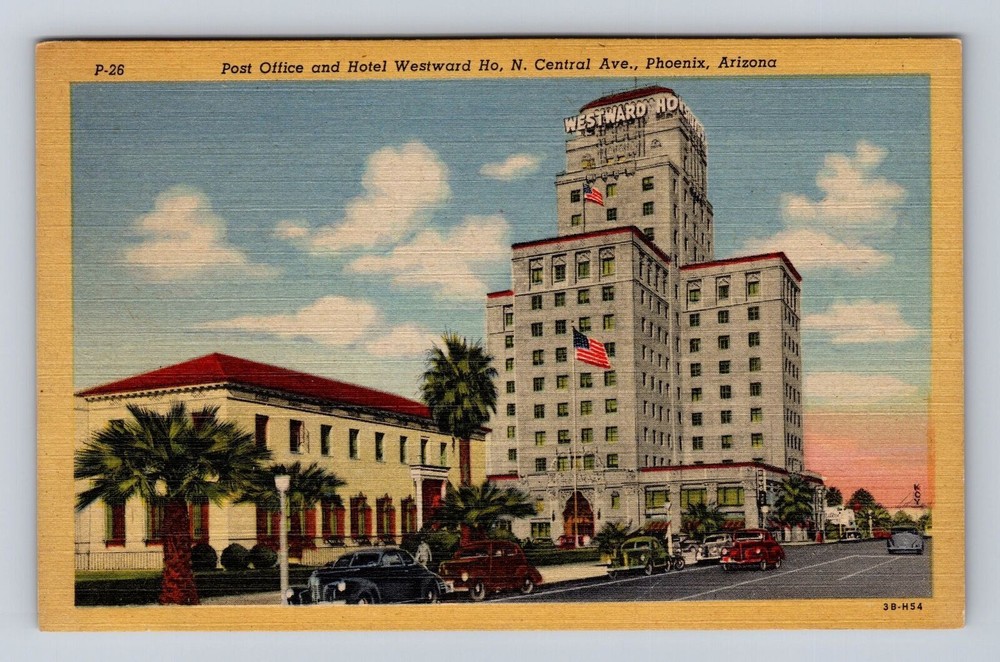 Phoenix AZ-Arizona, United States Post Office And Hotel, Vintage Postcard