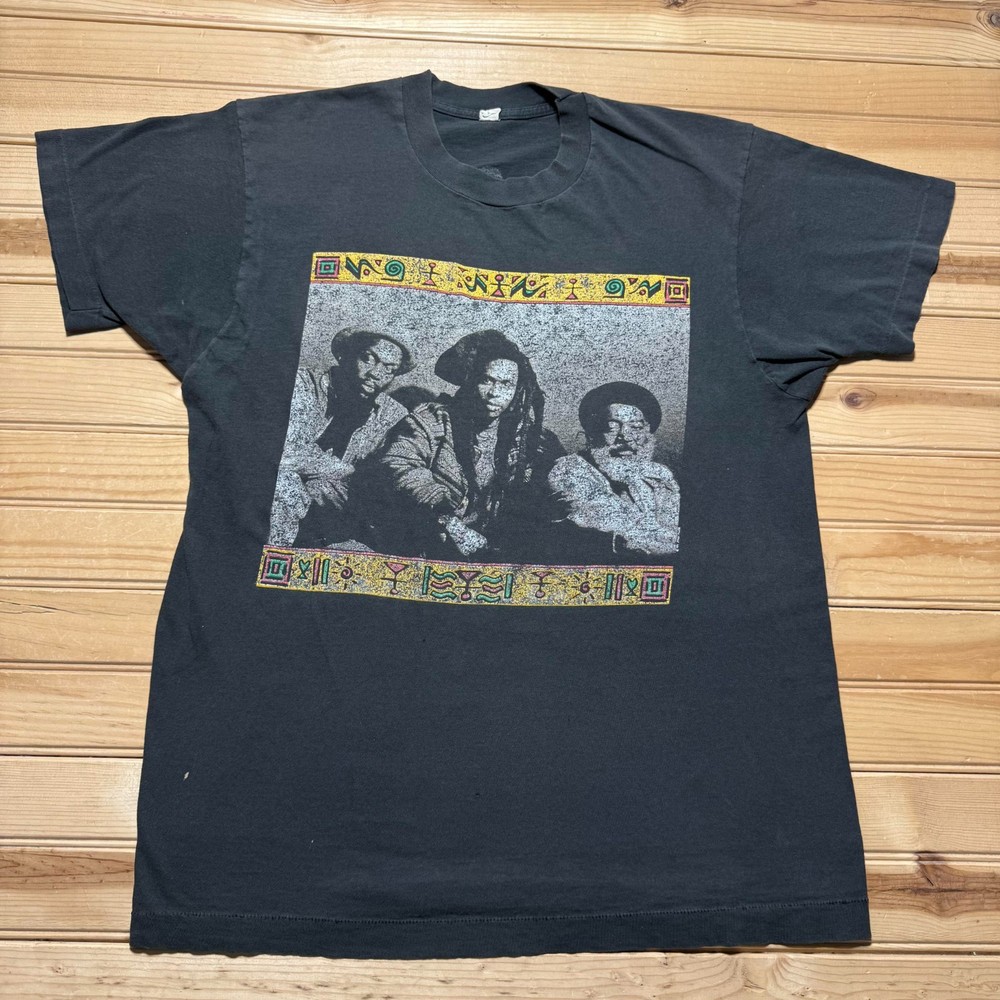 Vintage 90s Steel Pulse Reggae Band Photo Graphic Concert Tour T-Shirt - Large