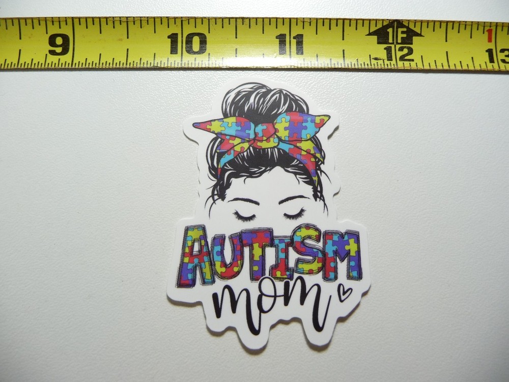 AUTISM SUPPORT DECAL STICKER MOM PUZZLE PIECES AWARENESS HAIR