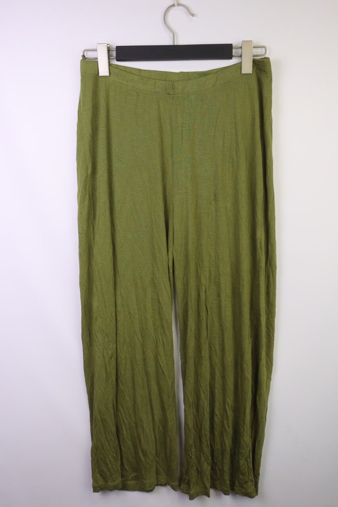 GUDRUN SJODEN Pantalones Relajados Verde Modal Pierna Ancha Talla L/W36