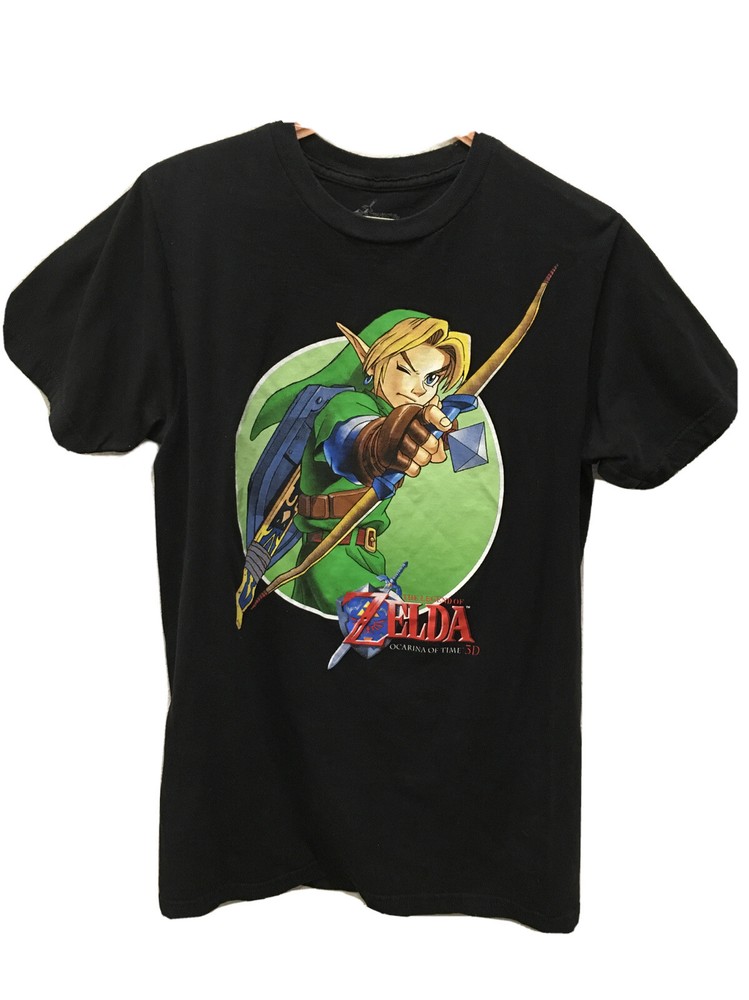The Legend of Zelda Ocarina Of Time 3D Black T-Shirt Mens Size Medium