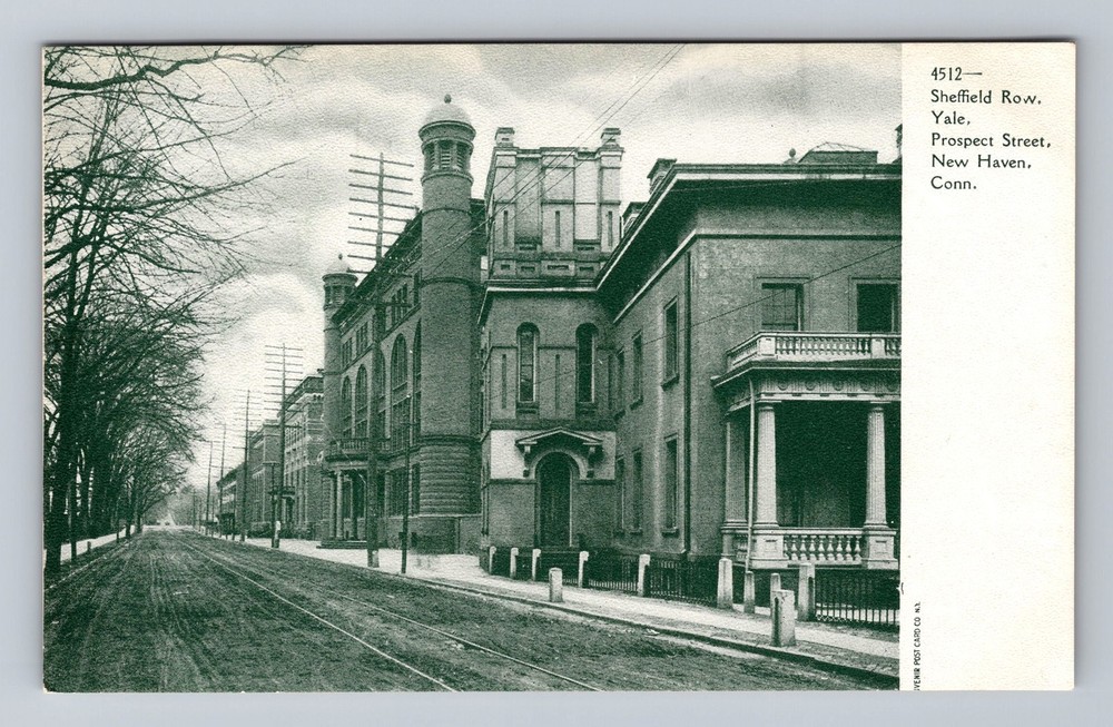 New Haven CT-Connecticut, Sheffield Row Yale University, Vintage Postcard Postal