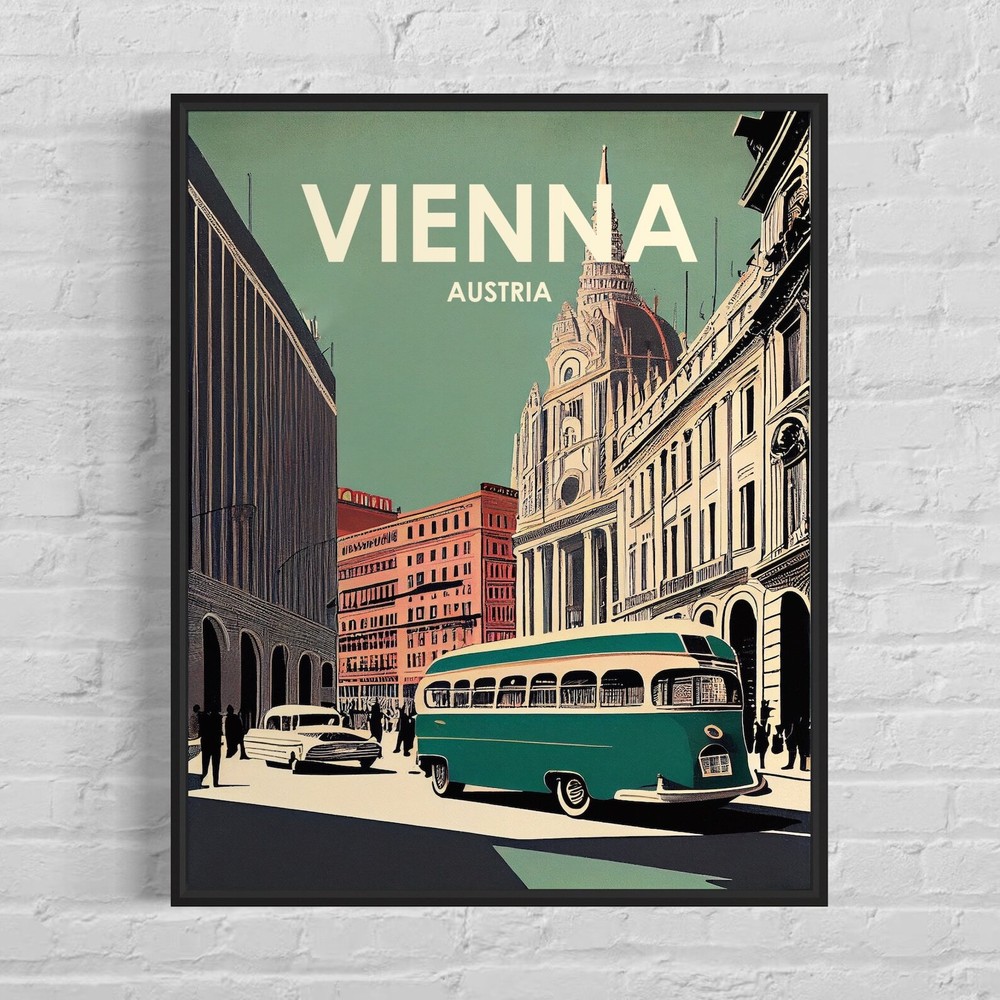 Vienna Austria Retro Art Print Vienna Austria Wall Art Illustration Vienna