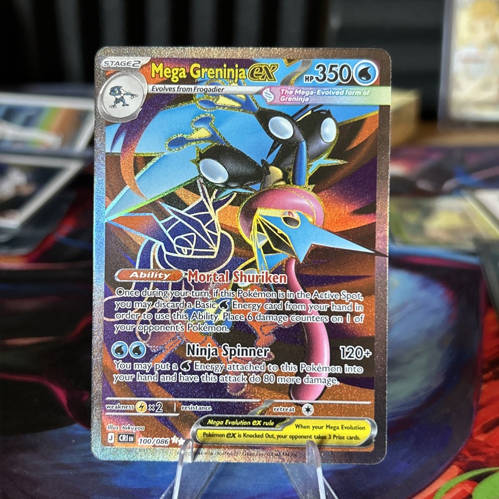 Mega Greninja ex 100/086 Ultra Rare Chaos Rising Pokemon Holo Near Mint