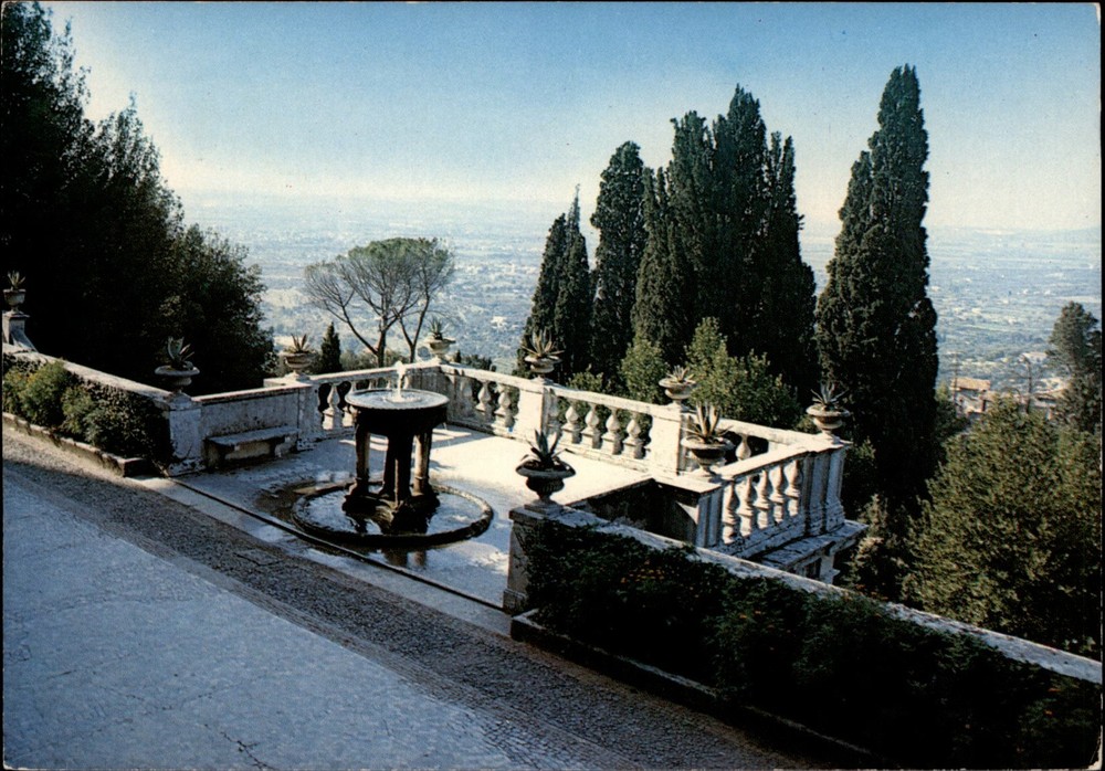 Villa D'Este Tivoli Italy Terrace vintage postcard d293