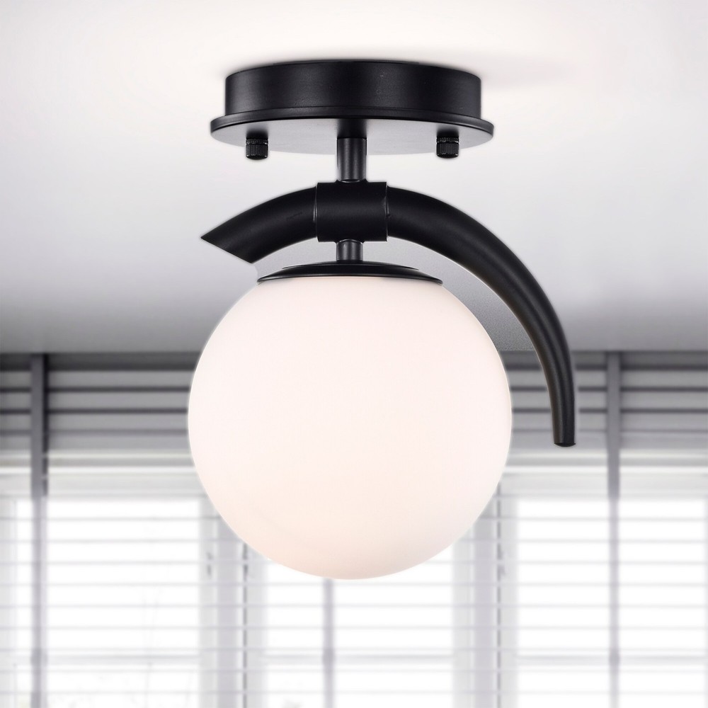 10-Inch Samina Glass Globe Semi-Flush Mount Light Shade