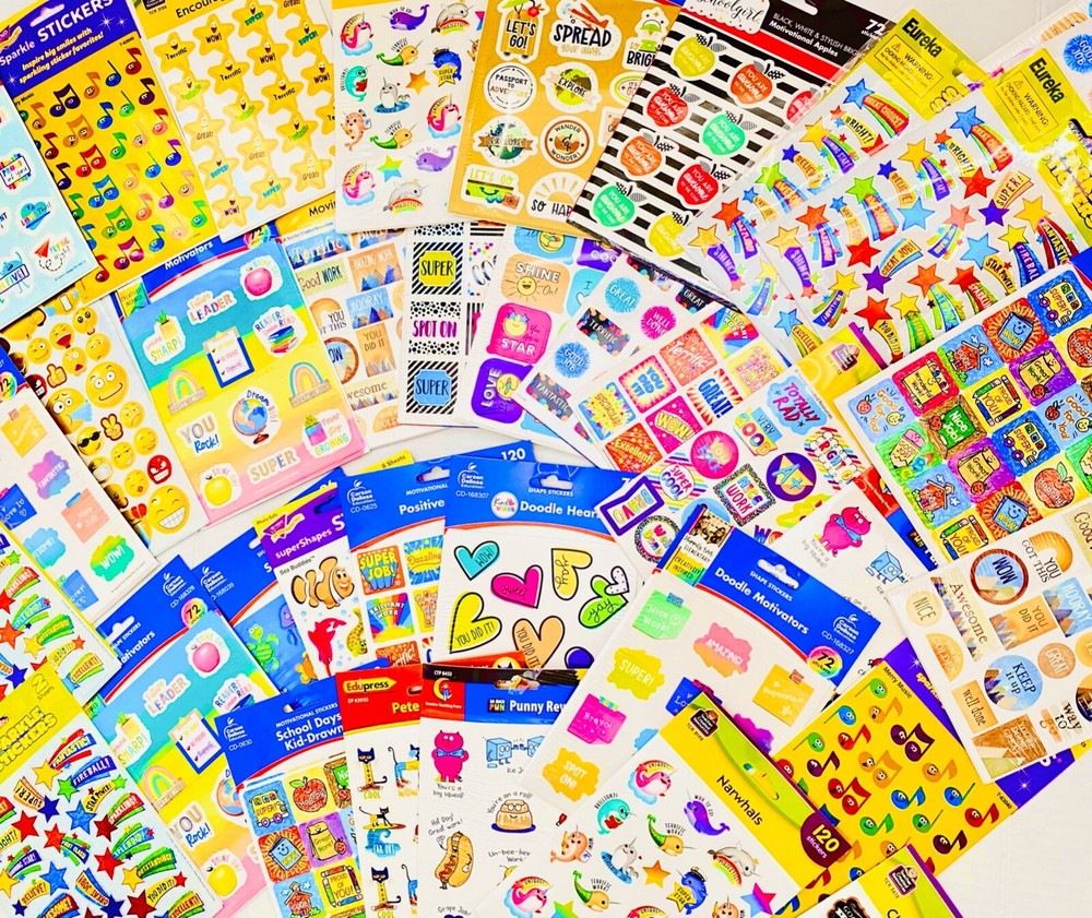 289 Cool Inspirational Glossy Glitter Metallic Bright Vibrant  Sticker Pack