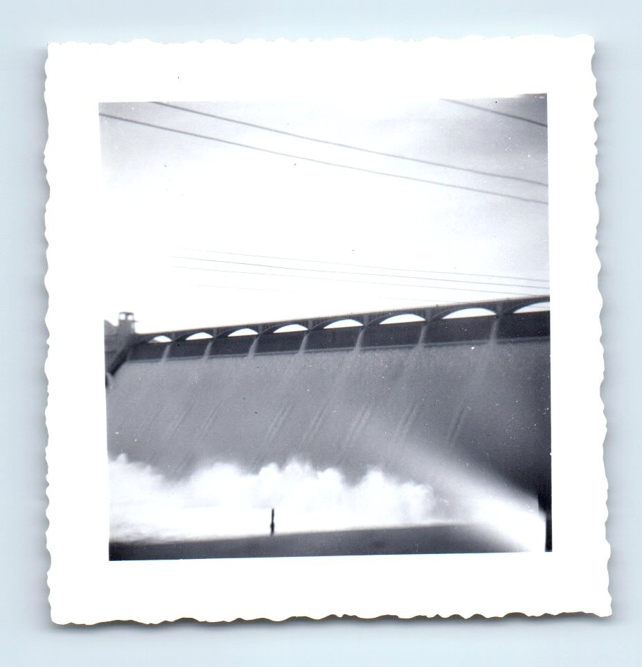 Old Vintage Square Photo ABSTRACT DAM SPILLWAY GRAND COULEE DAM WASHINGTON