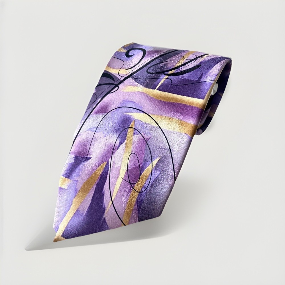 J. Garcia Still Life Collection Abstract Pattern Silk Neck Tie 59 x 3.75