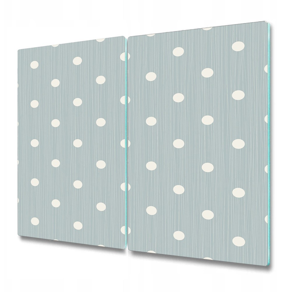 Glass Chopping Board Utensil Board Polka dots grey and white large 2x30x52