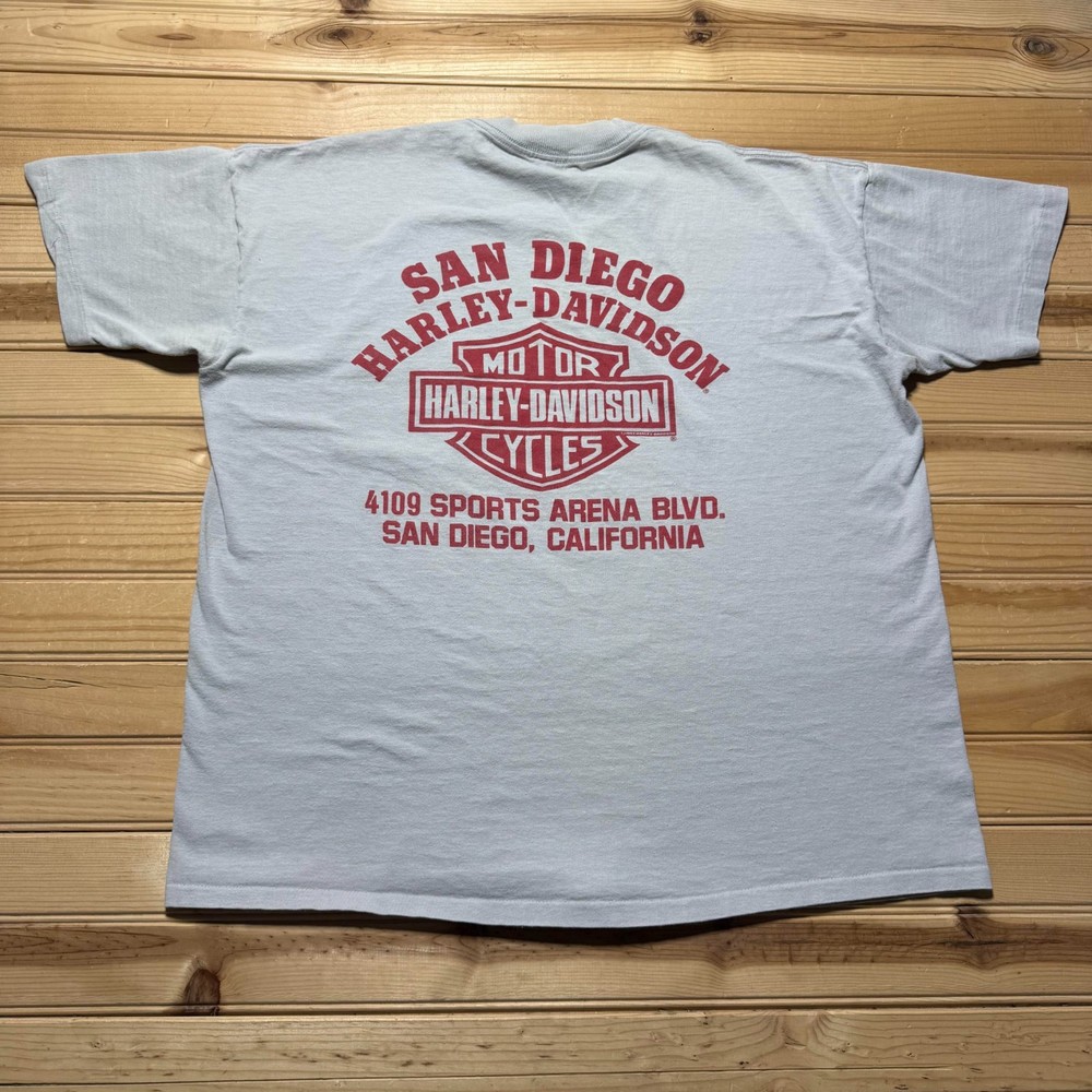 Vintage 1991 Harley-Davidson San Diego California Biker Pocket T-Shirt USA - XL