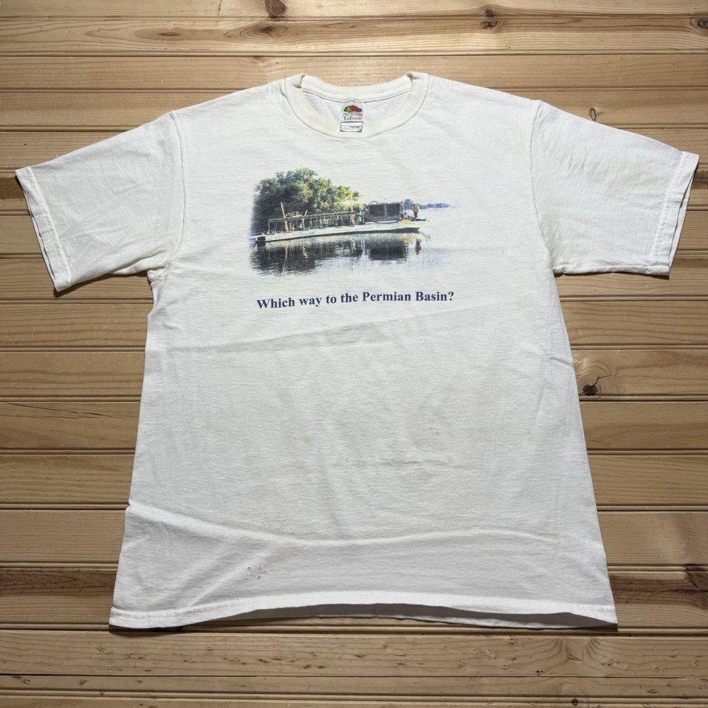 Vintage Lake Pat Cleburne TZ Training Camp Permian Basin Boating Shirt - Large