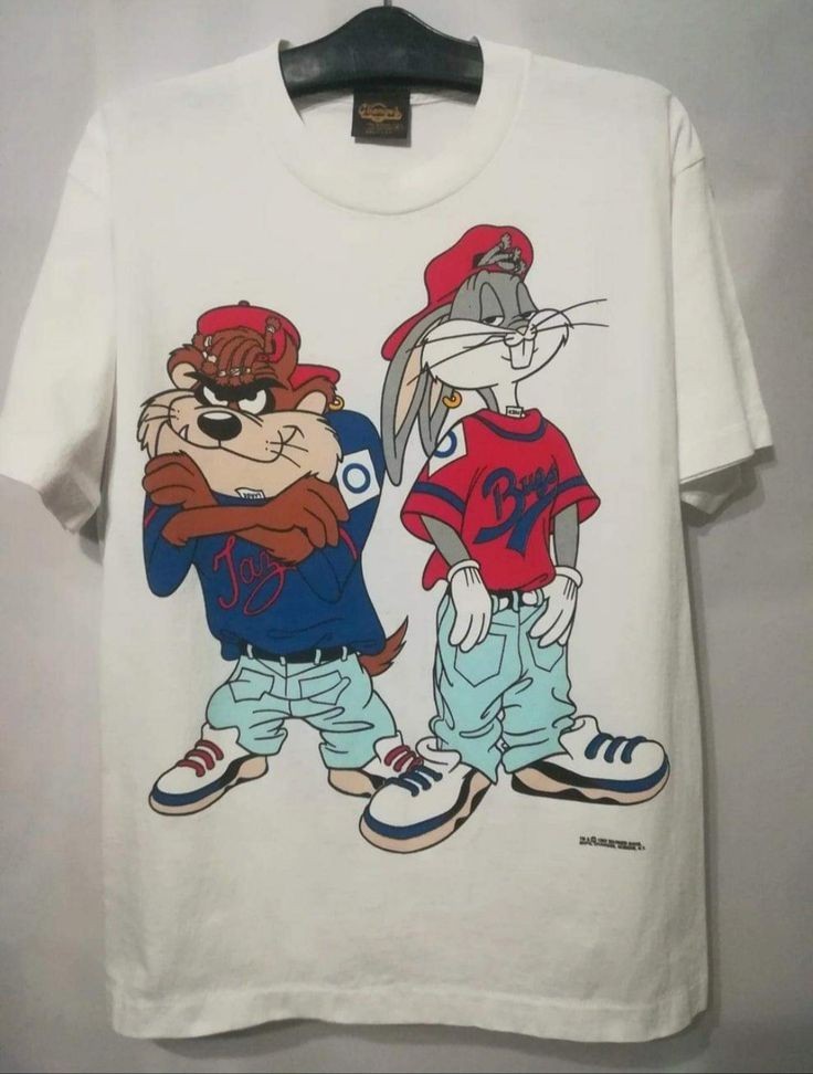 Vintage Looney Tunes cartoon short sleeve white color shirt KV28322