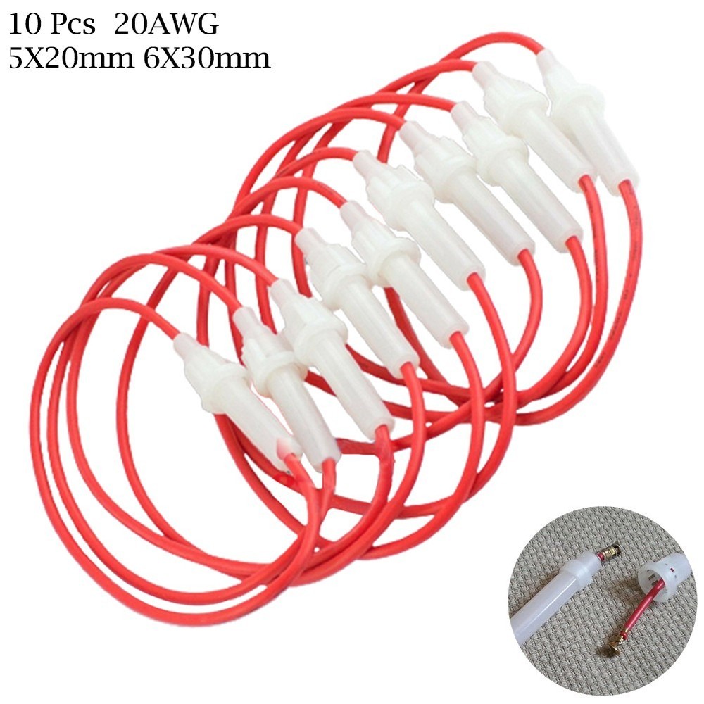 Fuse Holder AGC Industrial Screw Joint White And Red 0.5A-30A 10 Pcs 250V