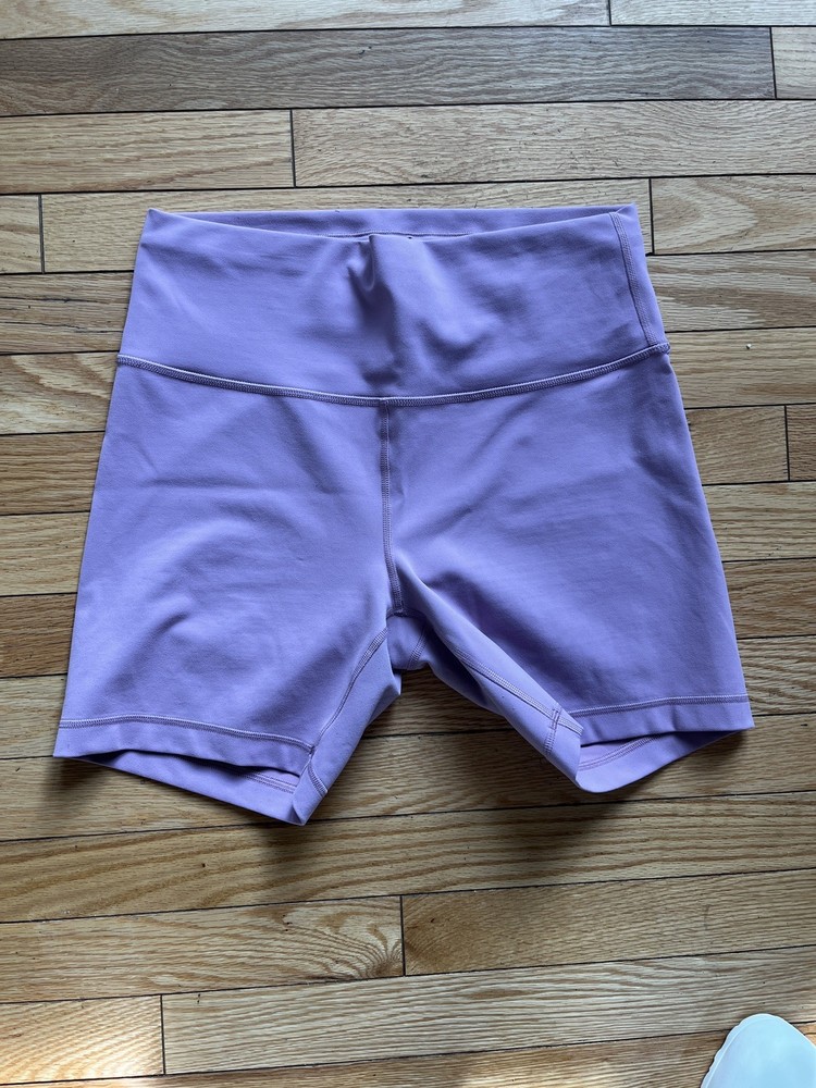 Purple Lululemon Wunder Train 6 in biker shorts size 12