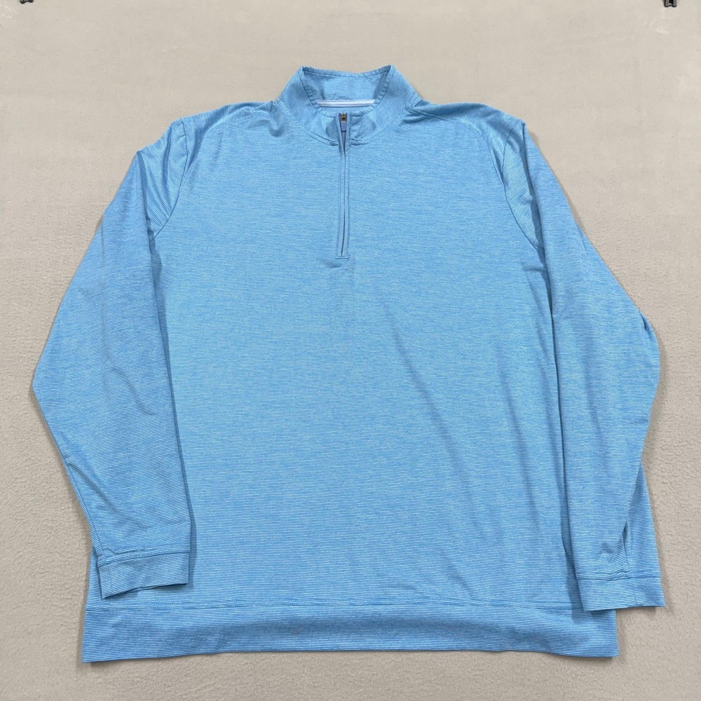 Johnnie-O Pullover Mens 2XL Blue 1/4 Zip Long Sleeve Golf Performance Top