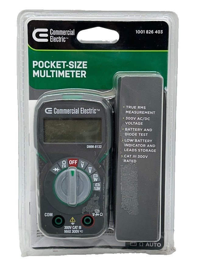 Commercial Electric Pocket Size True RMS Digital Multimeter