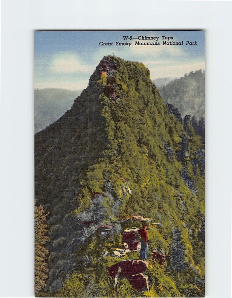 Postcard Chimney Tops Great Smoky Mountains National Park Tennessee USA