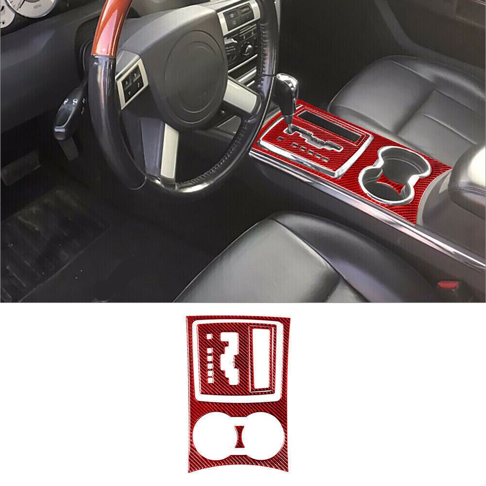 Chrysler 300 Red Carbon Fiber Interior Transmission Console Trim 4Pcs