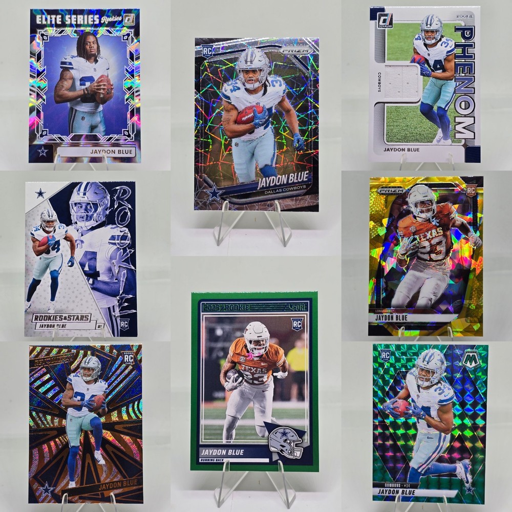 Jaydon Blue Cowboys 2025 Panini 8 Card RC Lot Prizm Mosaic Select Patch