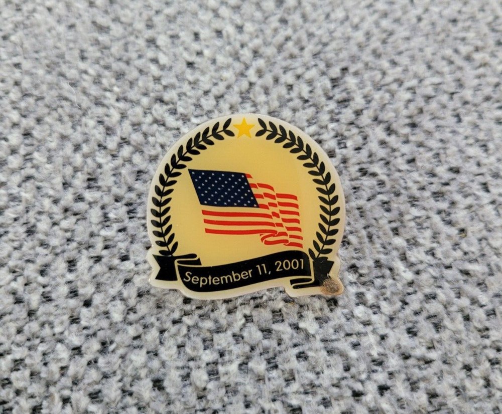 Vintage  Lapel Hat Pin September 11, 2001 U.S. Flag Memorial Pin