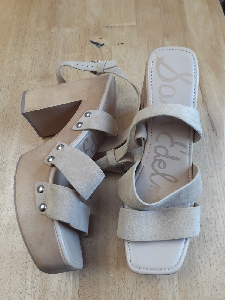 Sam Edelman Rosalind Tan Leather Strappy Platform Heels Size 9M