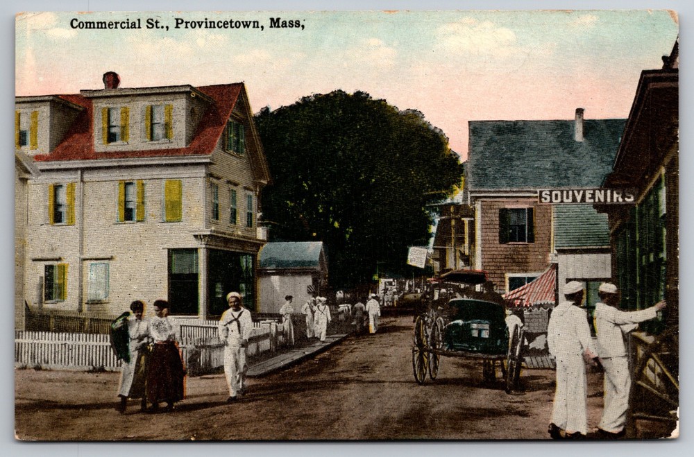 Provincetown MA - Commercial Street Early View / Souvenirs / Sailors Postcard